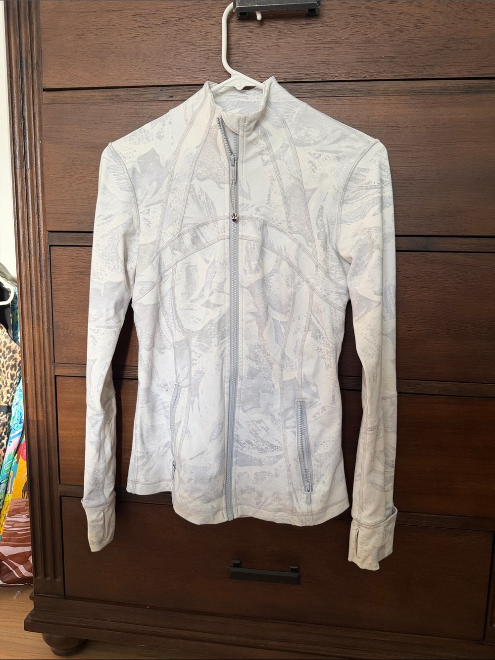 lululemon athletica Light Gray Patterned Zip Jacket